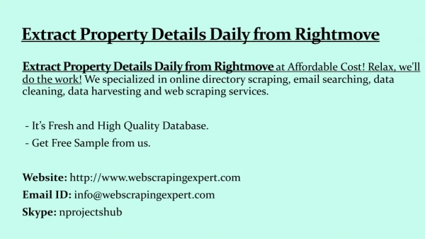 extract property details daily from rightmove