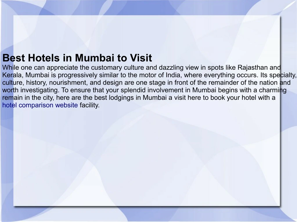 best hotels in mumbai to visit while