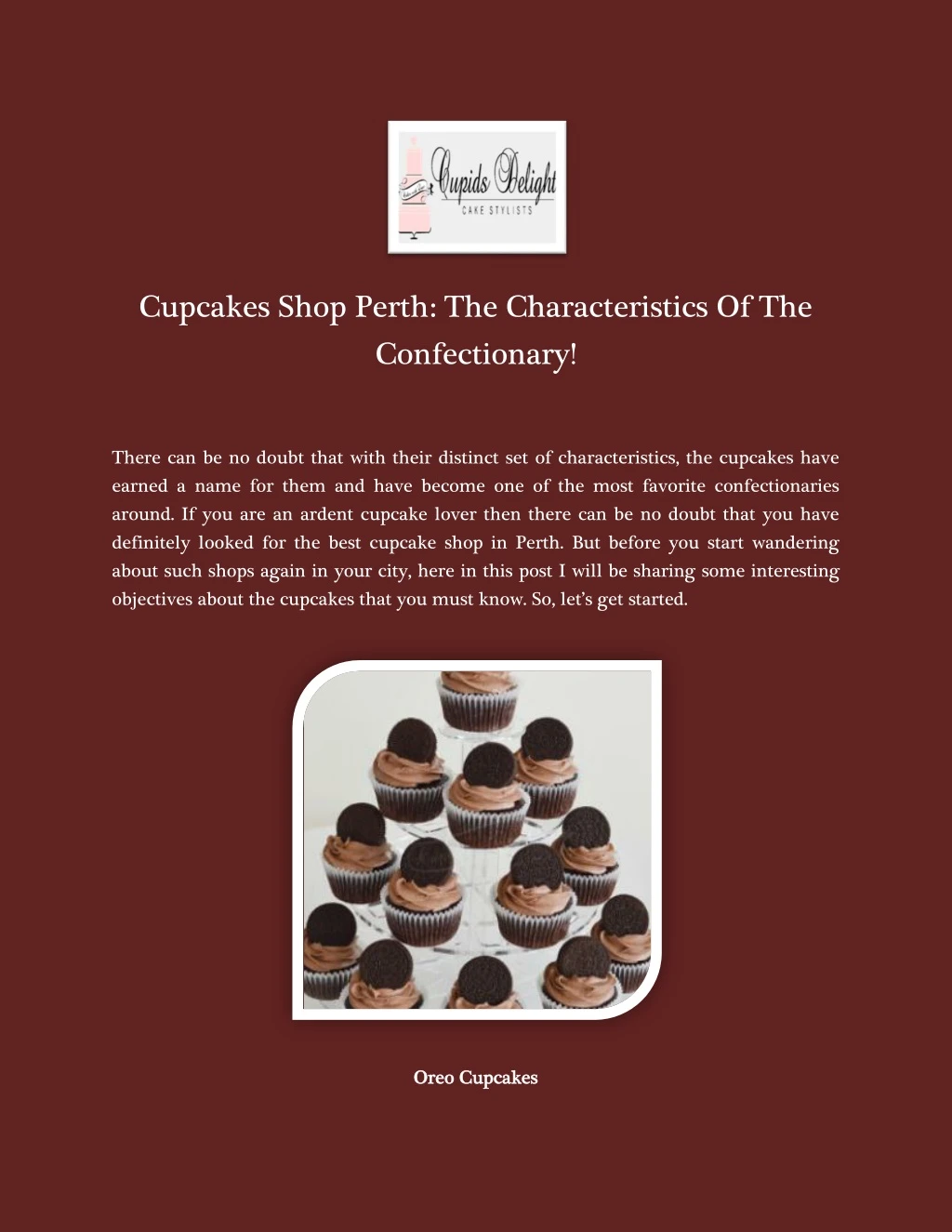 cupcakes shop perth the characteristics