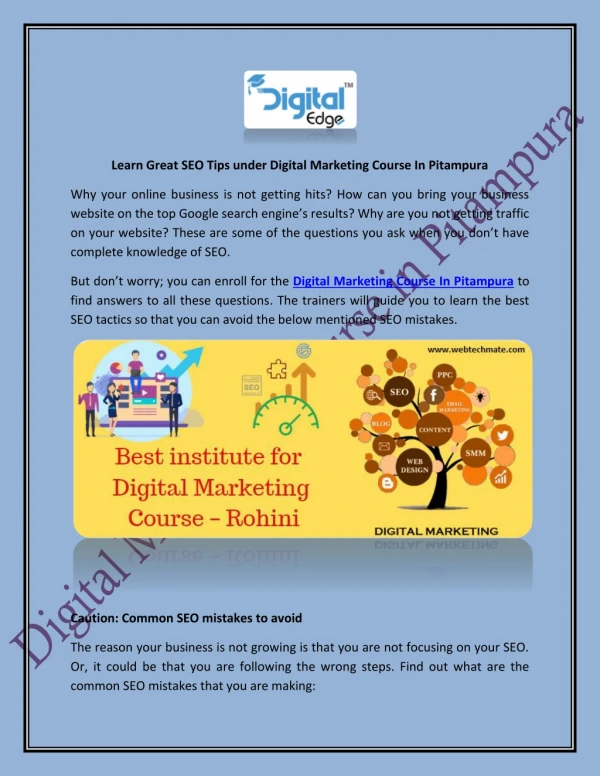 Best Institute in Digital Marketing Course in North Delhi