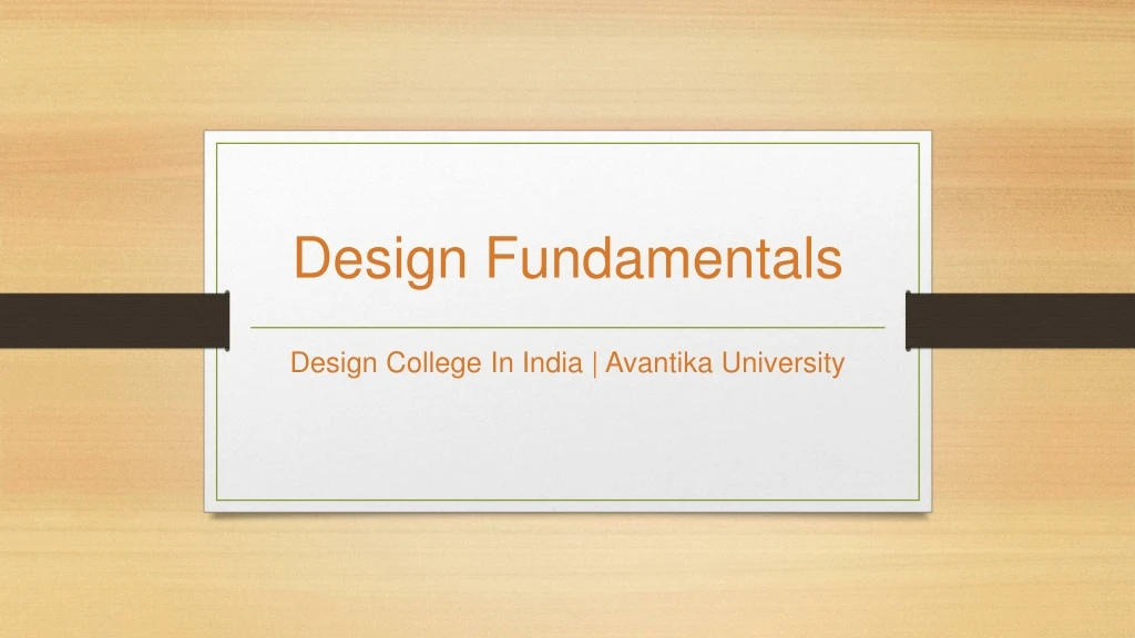 design fundamentals