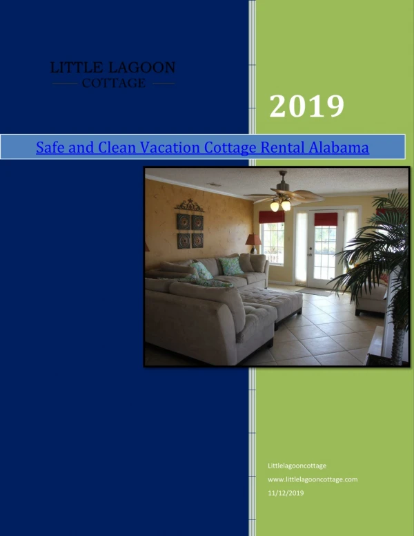 Safe and Clean Vacation Cottage Rental Alabama