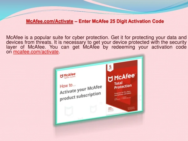 mcafee com activate enter mcafee 25 digit activation code