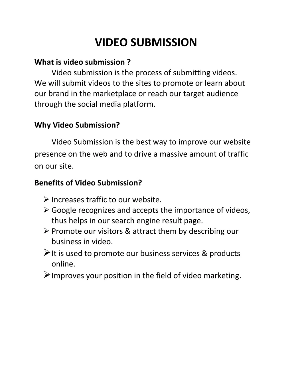 video submission