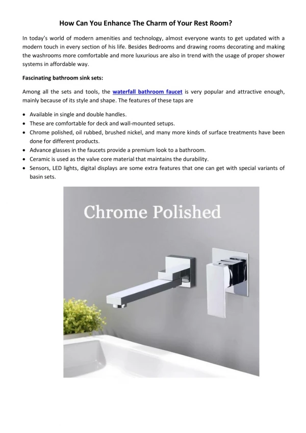 how can you enhance the charm of your rest room