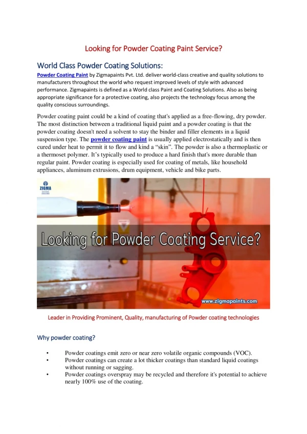 looking for looking for powder coating powder