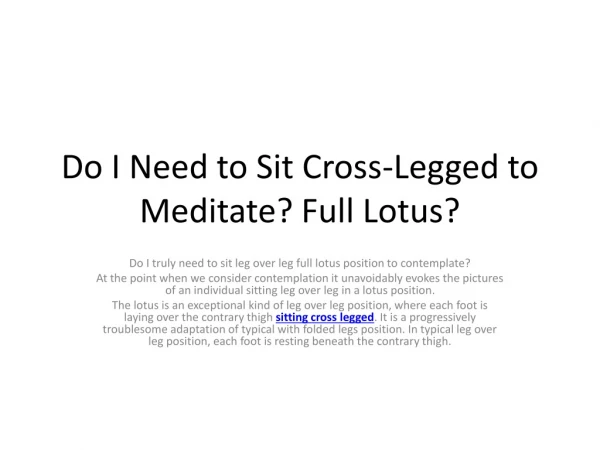 Hip, Buttock and Groin Pain Sitting Cross-Legged