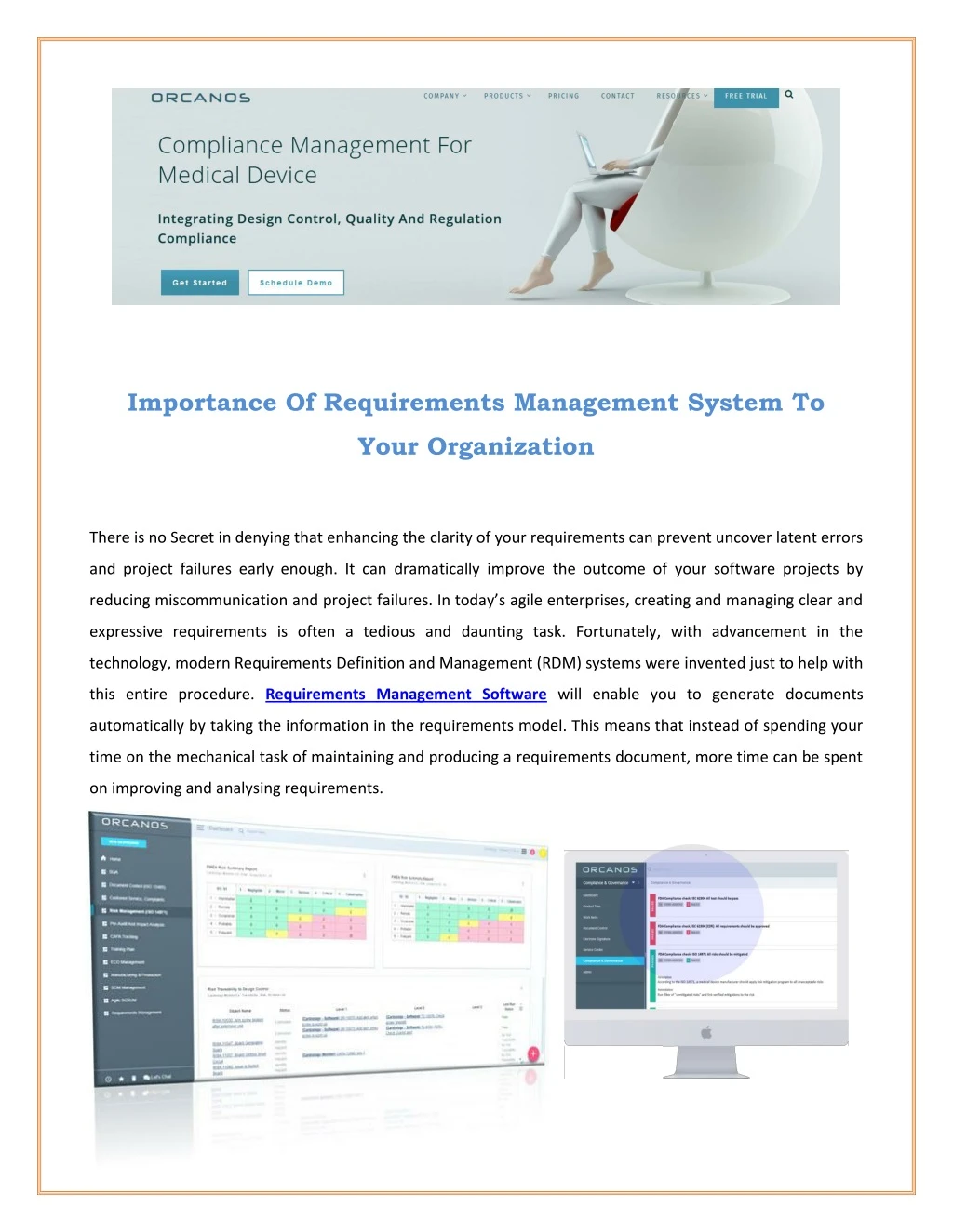 importance of requirements management system to
