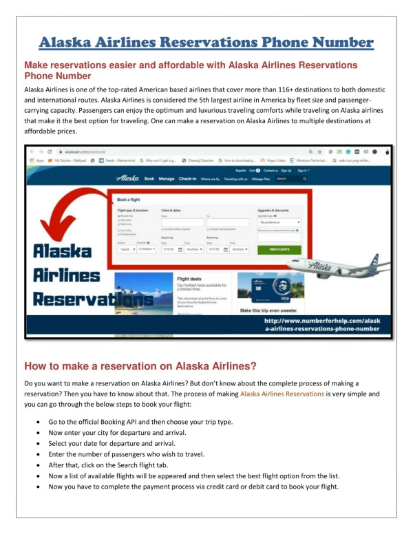 alaska airlines reservations phone number