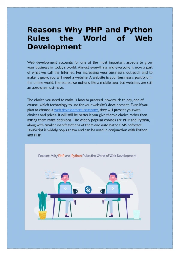 reasons why php and python rules the world