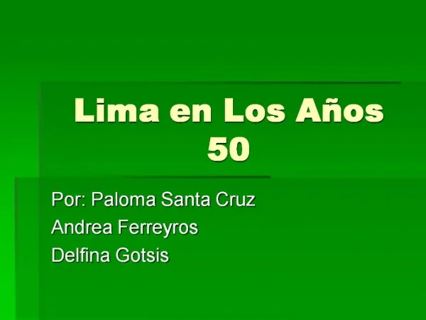Lima en Los A os 50