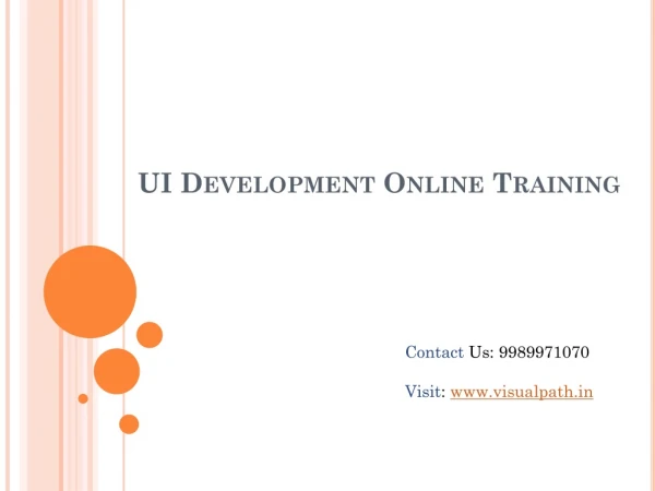 UI Development Online Training in Hyderabad