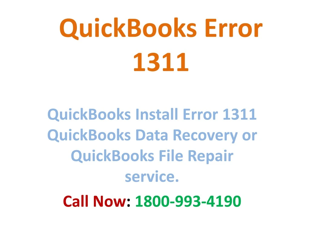 quickbooks error 1311