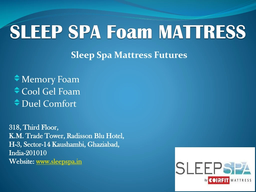 sleep spa foam mattress