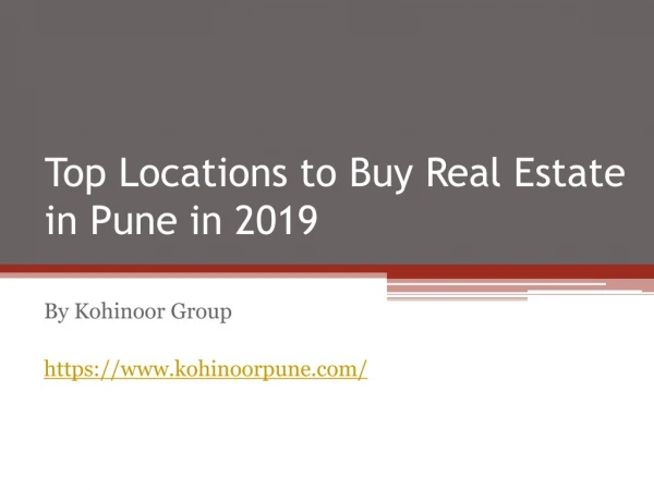Top Locations to Buy Real Estate in Pune