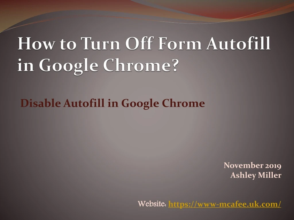 how to turn off form autofill in google chrome