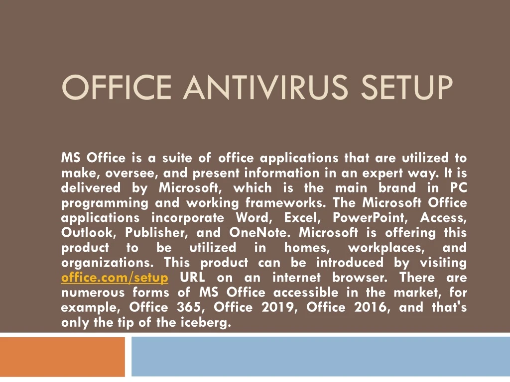 office antivirus setup