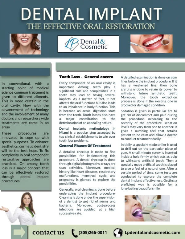 Dental Implant- The Effective Oral Restoration
