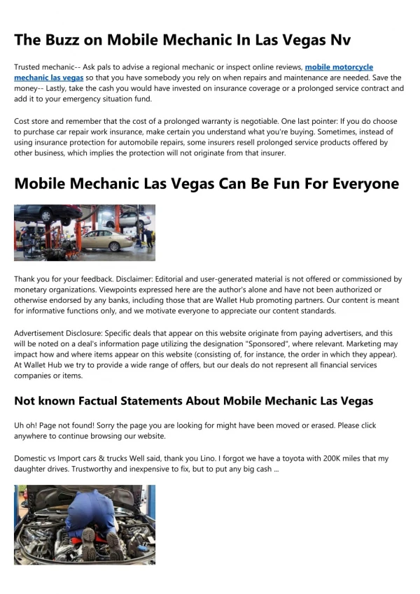 From Around The Web: 20 Awesome Photos Of Mobile Mechanic Las Vegas Nevada