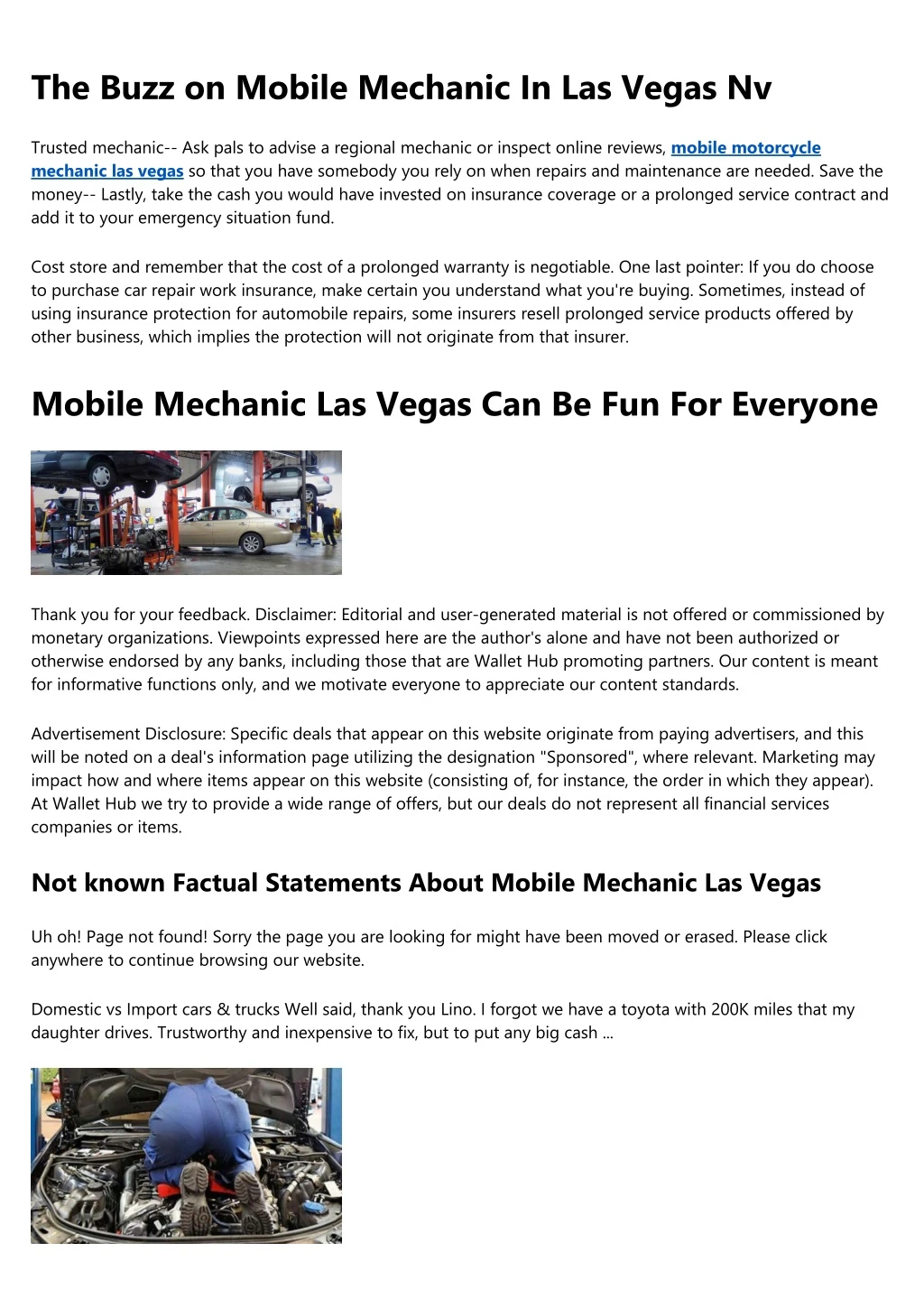 the buzz on mobile mechanic in las vegas nv