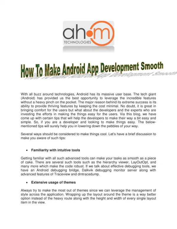 How To Make Android App Development Smooth