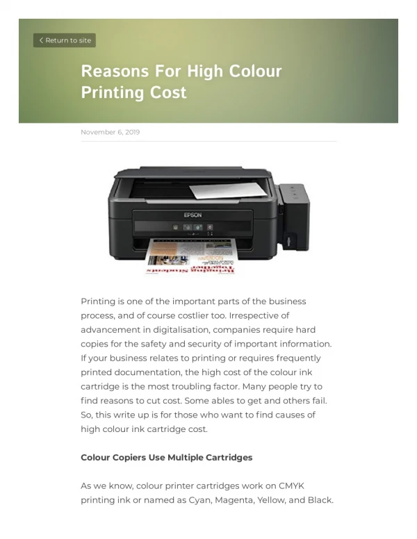 Reasons For High Colour Printing Cost