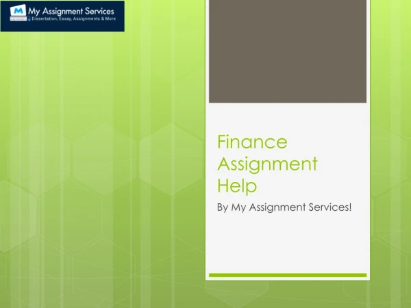 finance assignment help