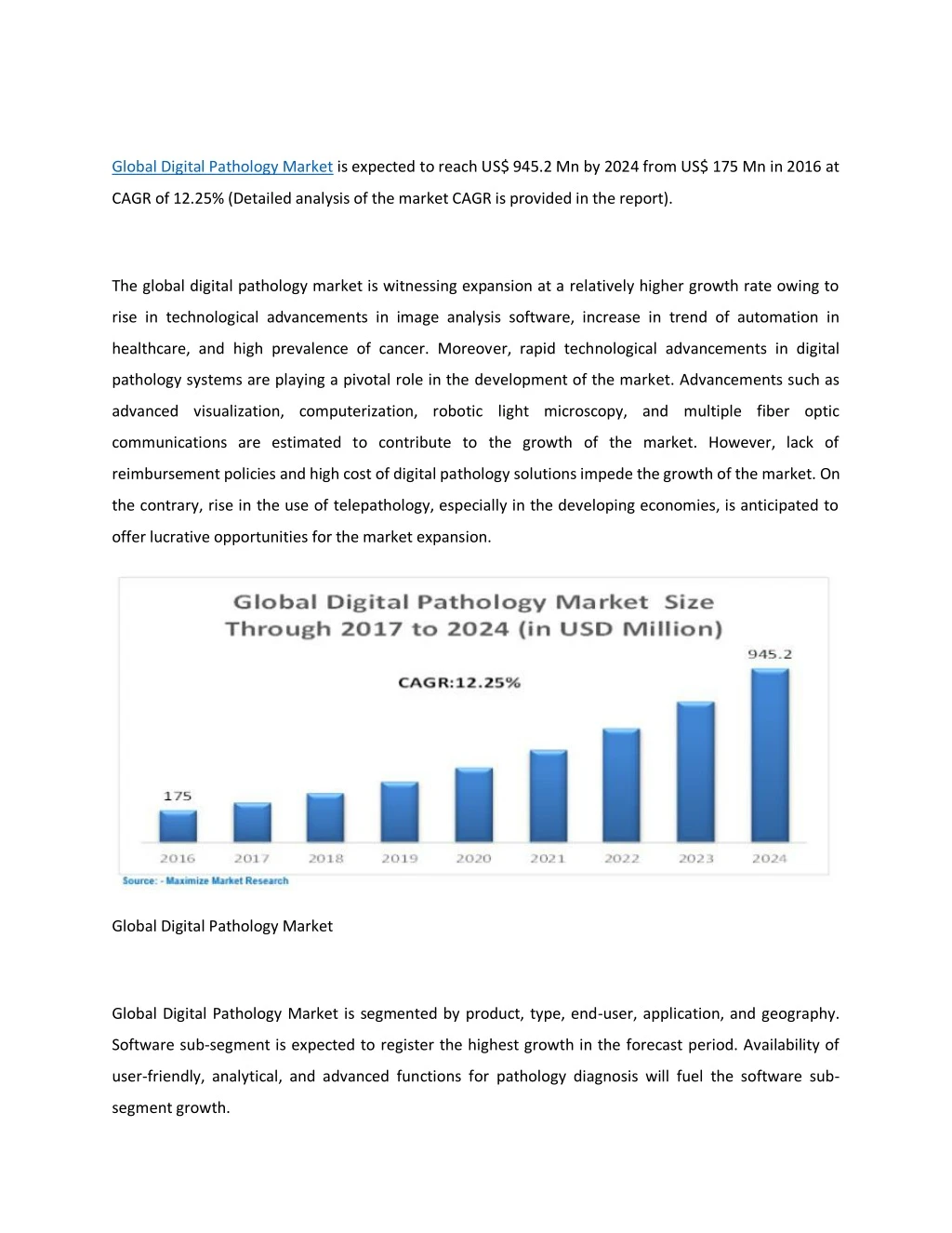 global digital pathology market is expected