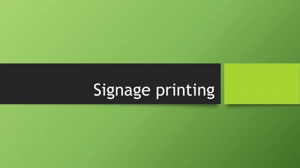 signage printing