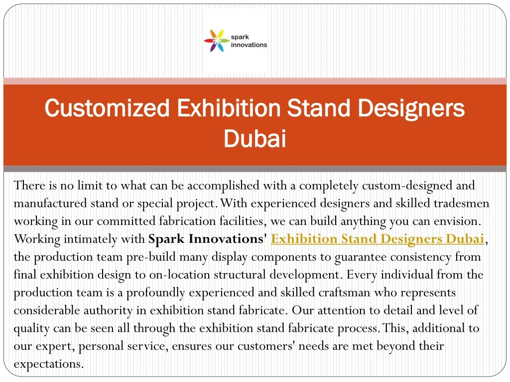 customized exhibition stand designers dubai