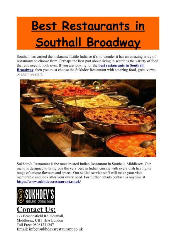 Best Restaurants in Southall Broadway