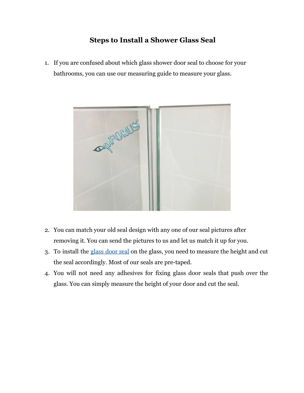steps to install a shower glass seal