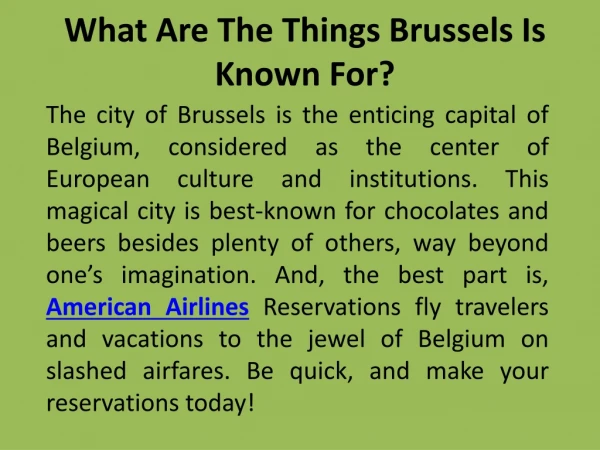 What Are The Things Brussels Is Known For