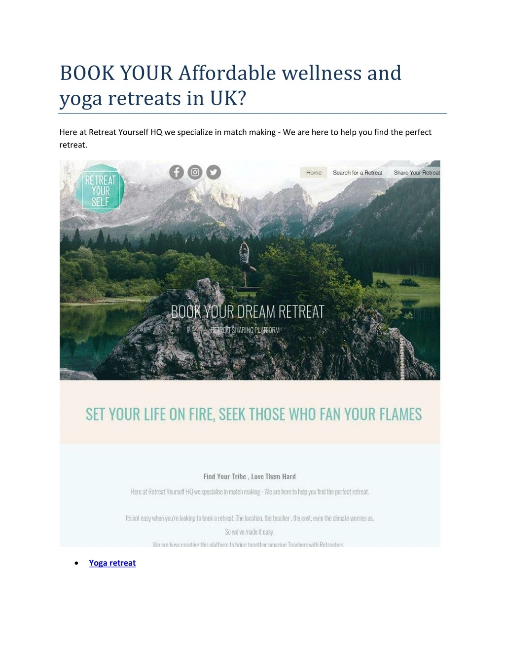 book your affordable wellness and yoga retreats