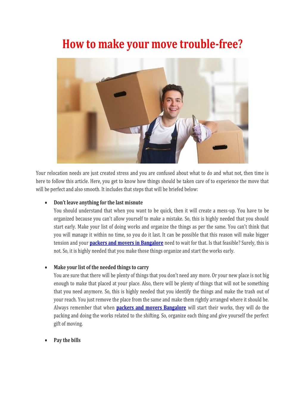 how to make your move trouble free