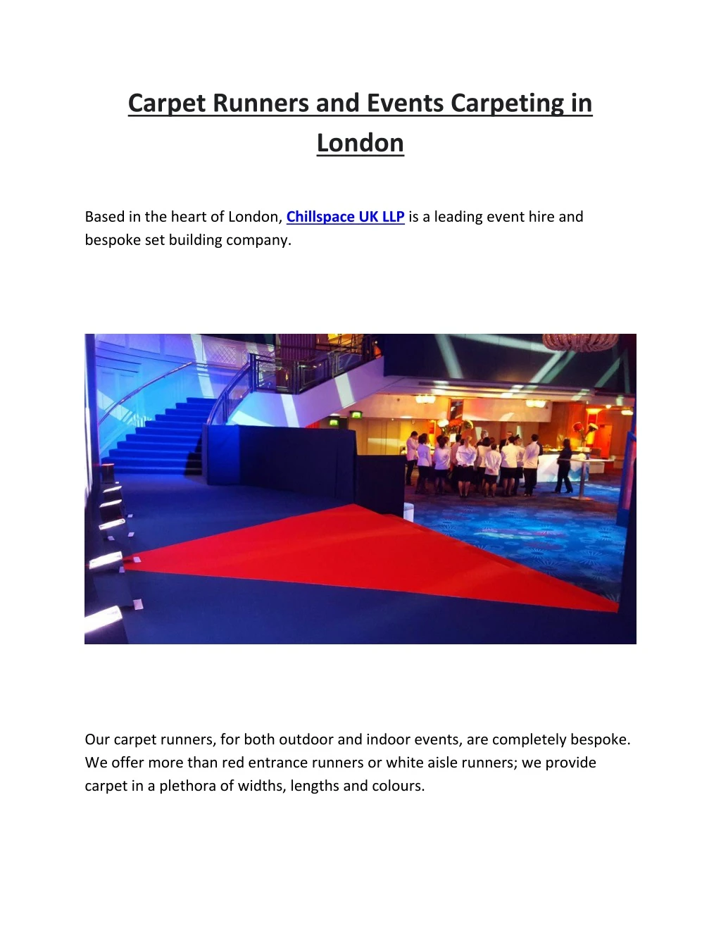 carpet runners and events carpeting in london