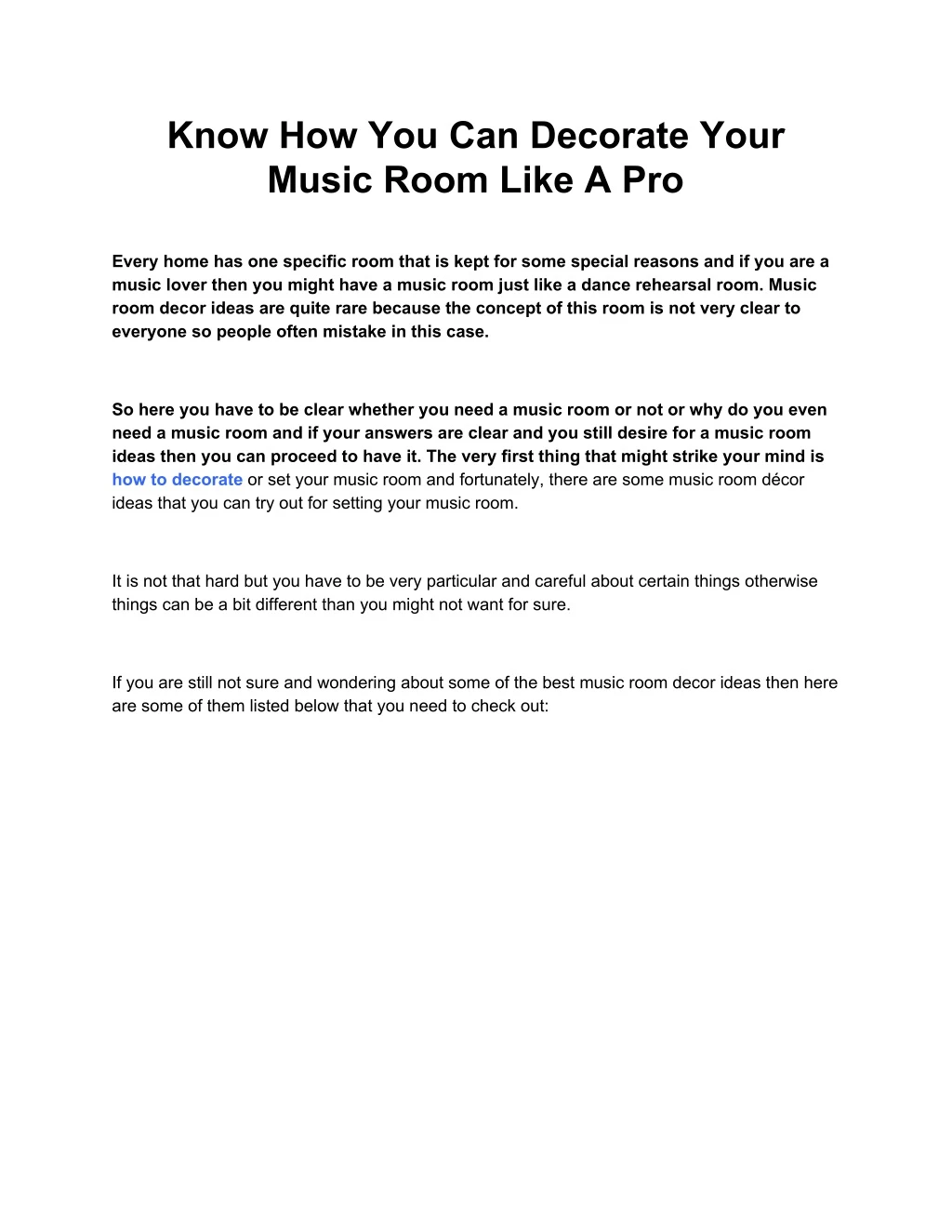 know how you can decorate your music room like