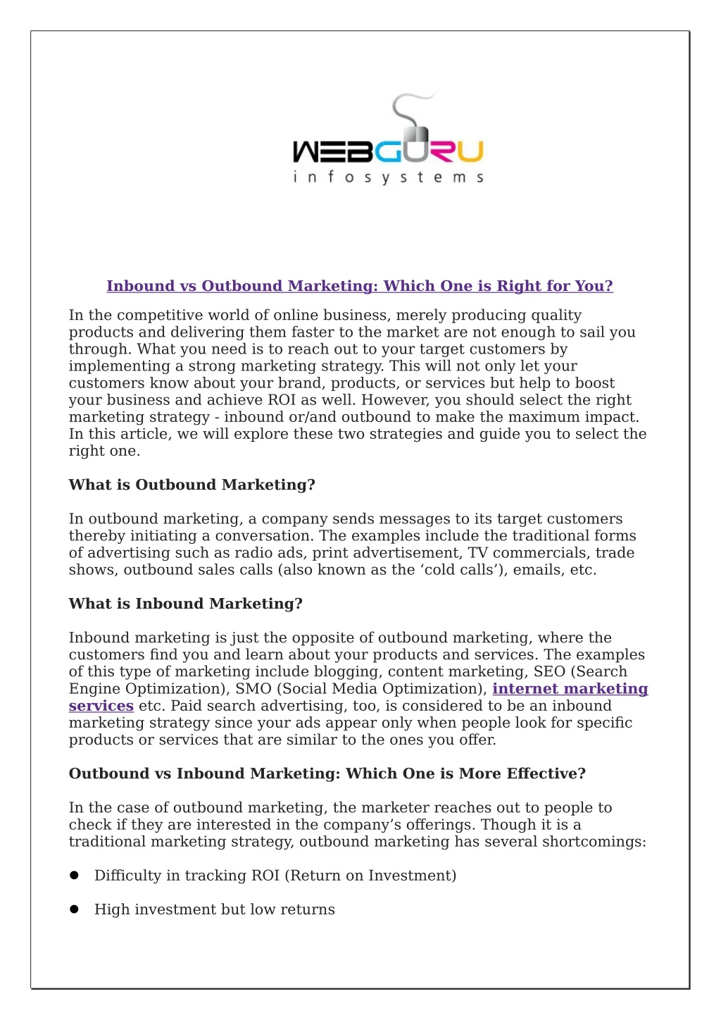 inbound vs outbound marketing which one is right