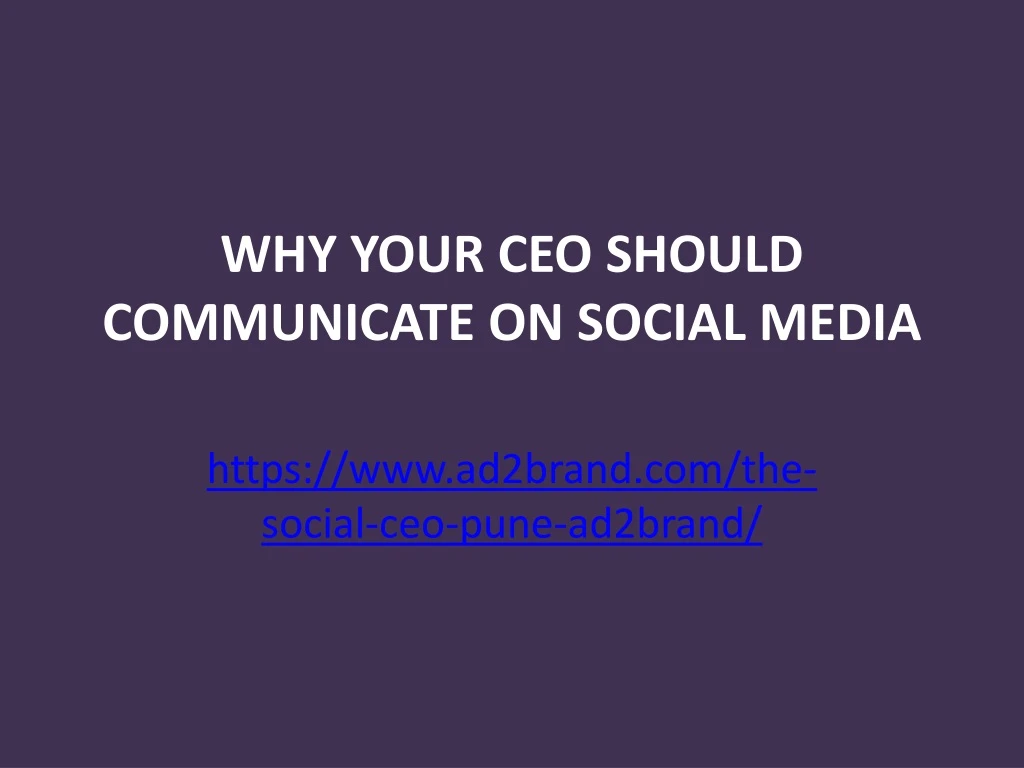 why your ceo should communicate on social media