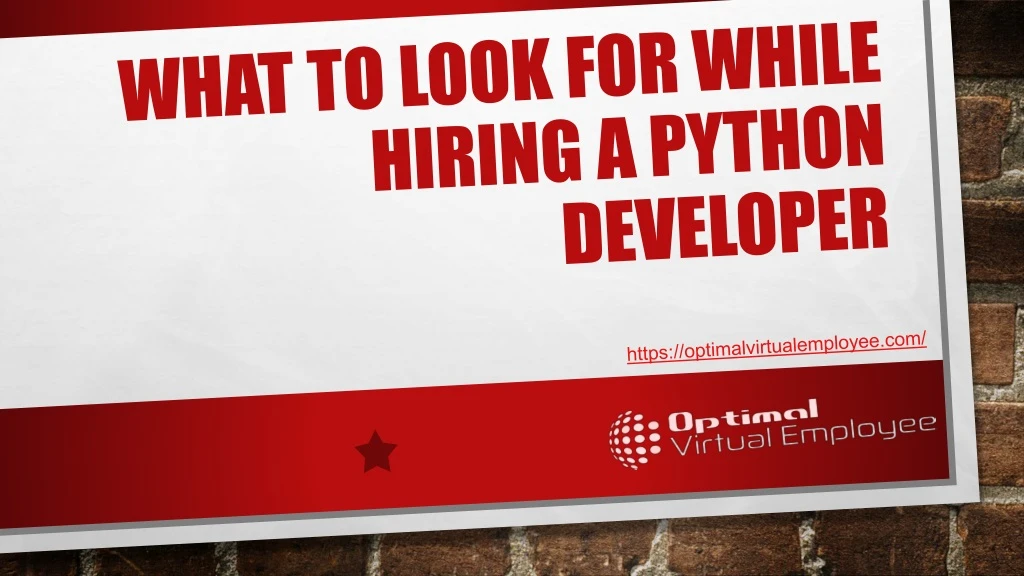 what to look for while hiring a python developer