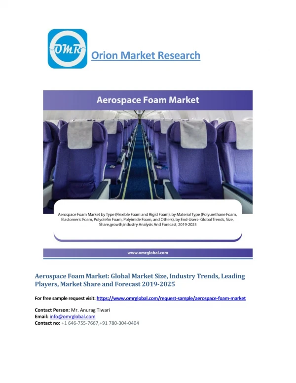 Aerospace Foam Market: Global Industry Trends, Market Size, Competitive Analysis and Forecast - 2025