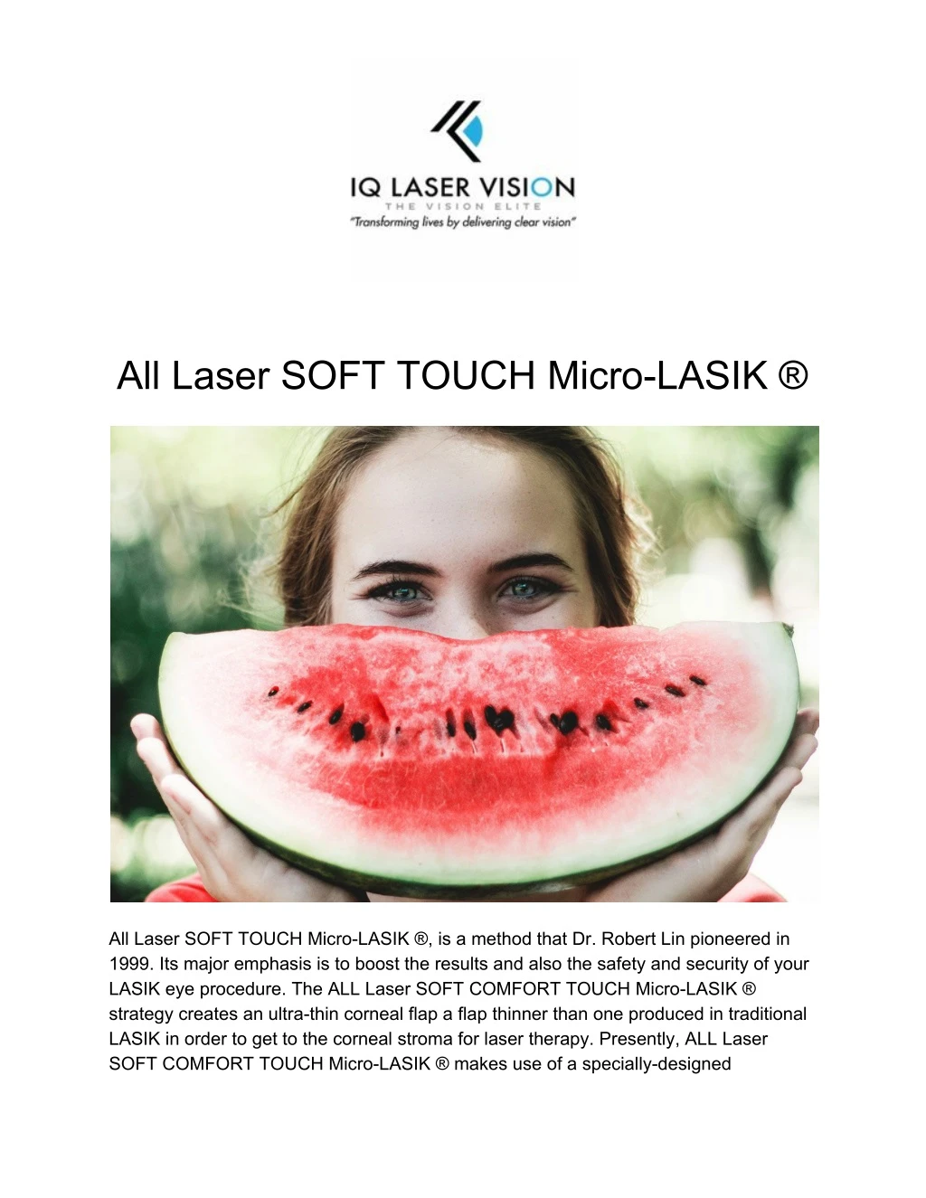 all laser soft touch micro lasik