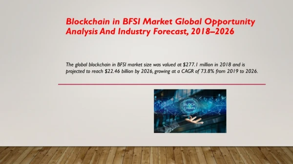 Blockchain in BFSI Market Growing Demand, Regional and Growth Opportunities 2026
