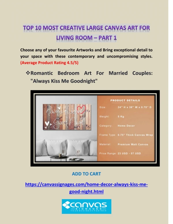 Top 10 Most Creative Large Canvas Art for Living Room - Part 1