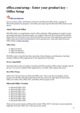 Office.com/Setup - slide 1