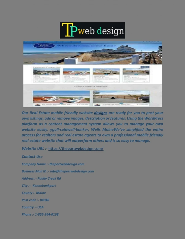 our real estate mobile friendly website designs