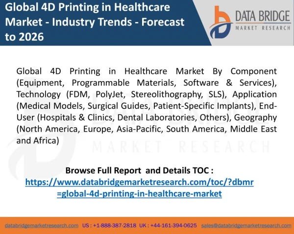Global 4D Printing in Healthcare Market - Industry Trends - Forecast to 2026