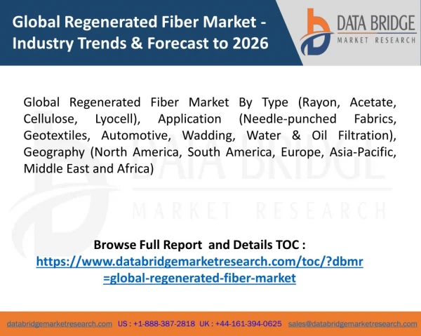 Global Regenerated Fiber Market -Industry Trends & Forecast to 2026