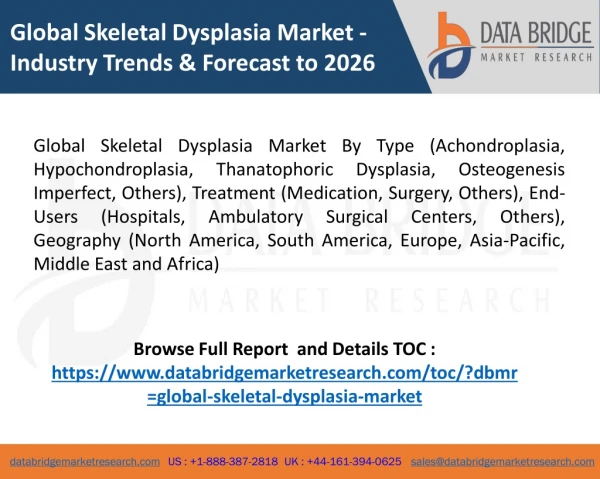Global Skeletal Dysplasia Market - Industry Trends & Forecast to 2026