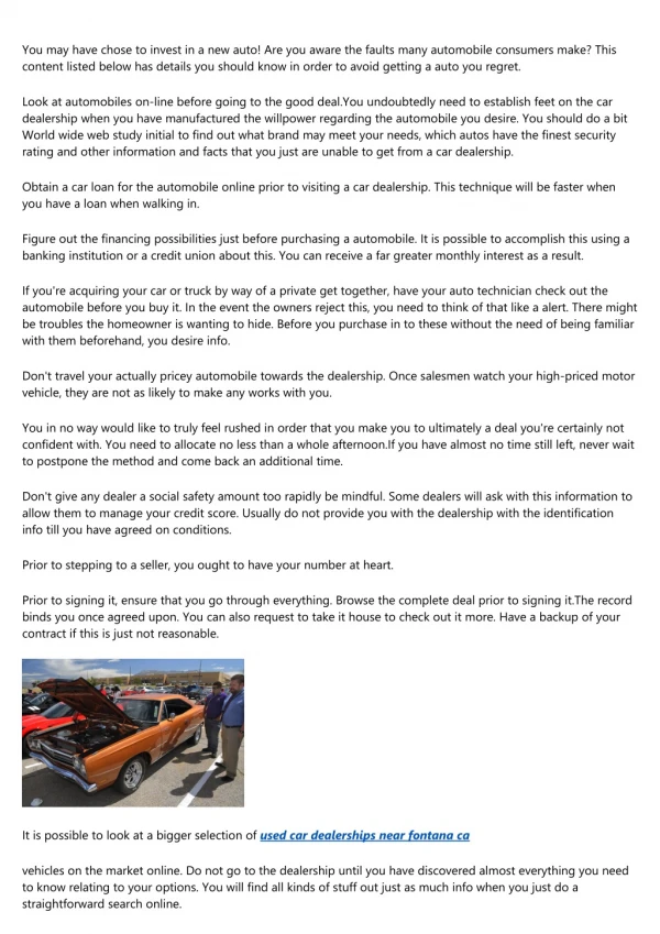you may have chose to invest in a new auto